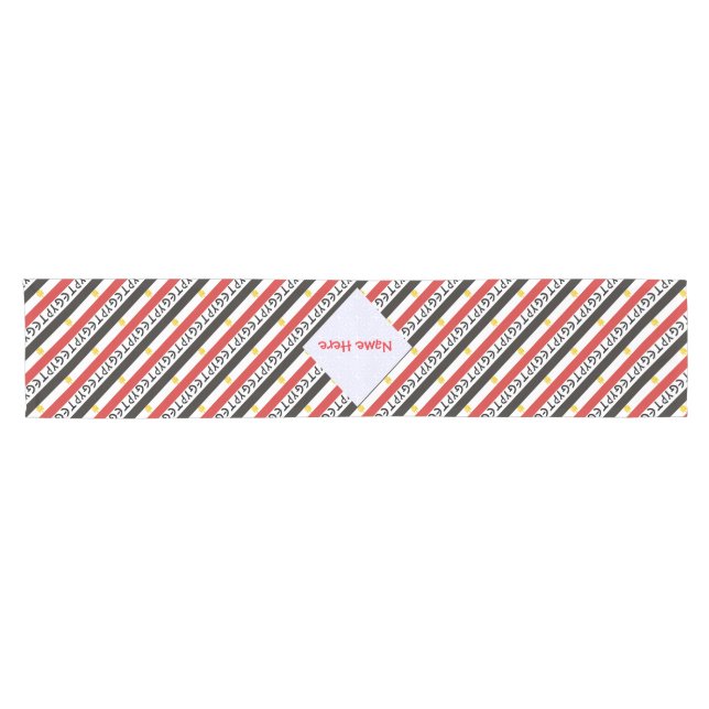 Egypt Egyptian Flag Tiled Red Personalized  Short  Table Runner (Horizontal)