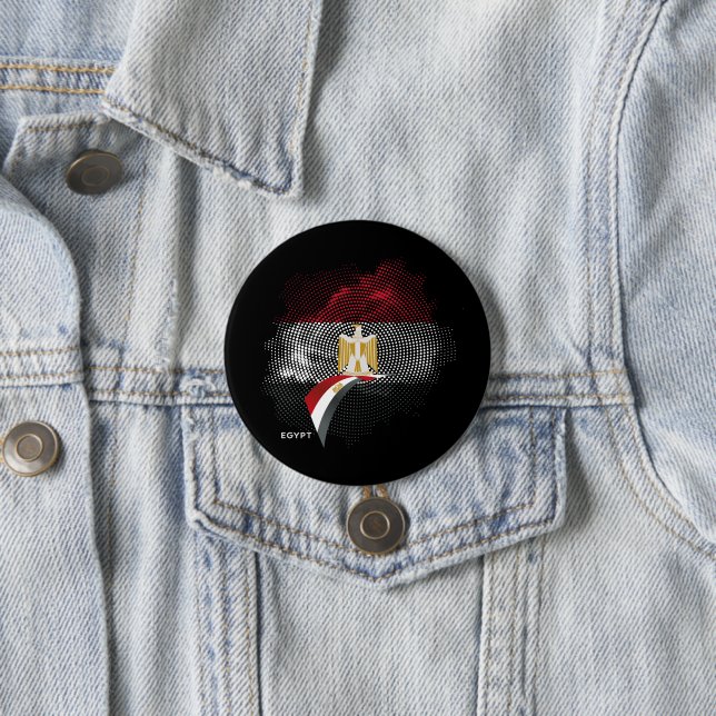Egypt flag 3 inch round button (In Situ)
