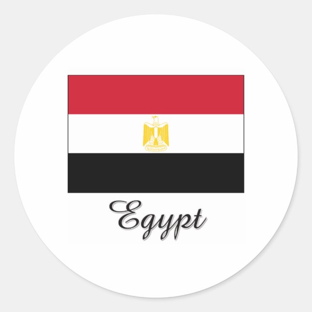 Egypt Flag Design Classic Round Sticker (Front)