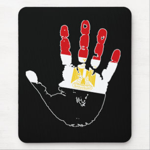 Egypt Flag Handprint Mouse Pad