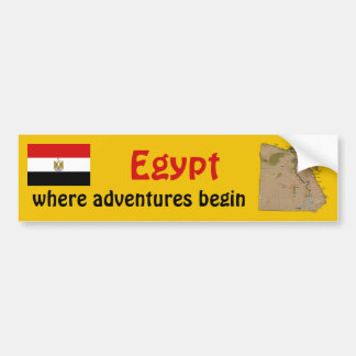 Egypt Flag + Map Bumper Sticker