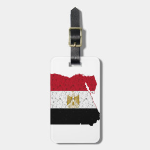 Egypt Flag Map Crackle Luggage Tag
