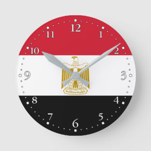 Egypt Flag Round Clock