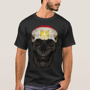 Egypt Flag Skull Egyptian Roots Proud Patriotic T-Shirt