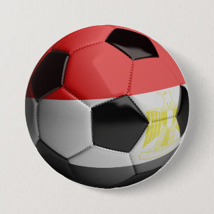 Egypt Flag Soccer Ball 3 Inch Round Button