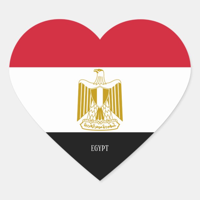 Egypt Flag Splendid Patriotic Heart Sticker (Front)