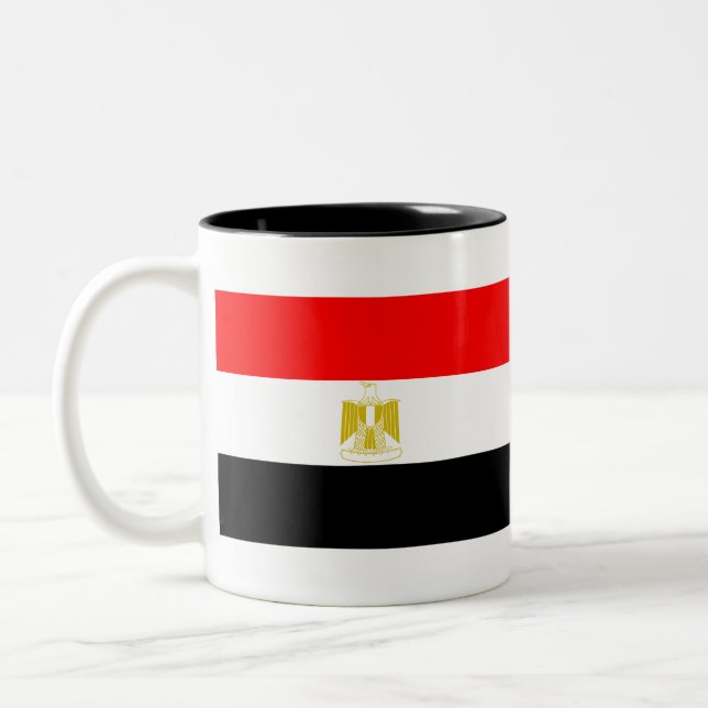 Egypt Flag Two-Tone Coffee Mug (Left)