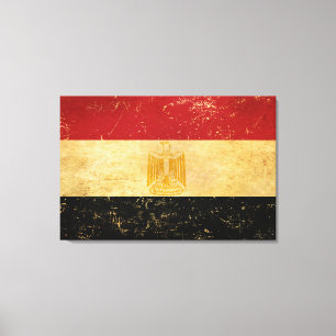 Egypt Flag Vintage Grunge Design Canvas Print