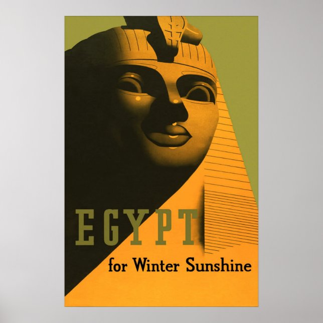 Egypt for Winter Sunshine Vintage Travel Poster (Front)