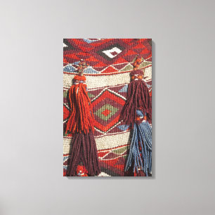 Egypt, Giza. Camel blanket at the Pyramids of Canvas Print
