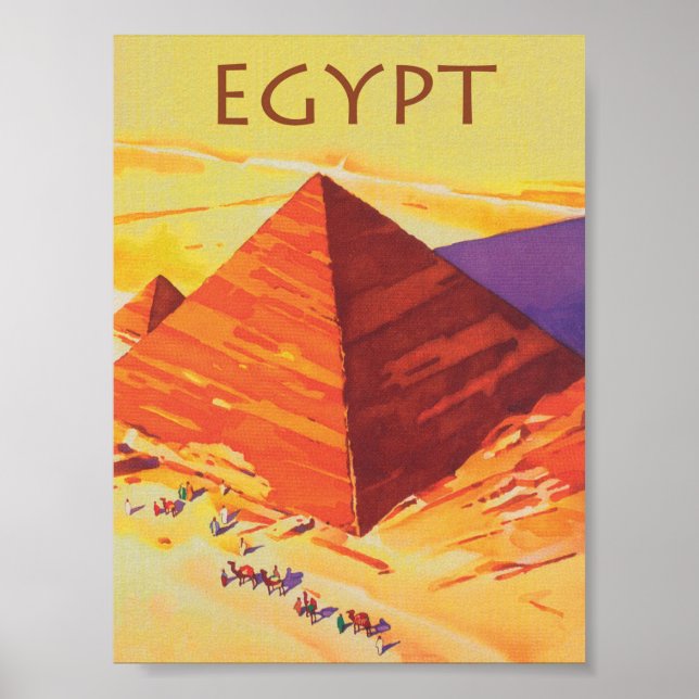 Egypt, Great Pyramids, Retro Vintage Travel Poster (Front)
