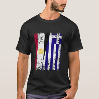 Egypt Greece Half Flag Egyptian Greek Flag Hellas T-Shirt