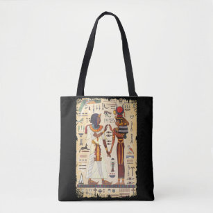 Egypt Hieroglyphic Wall Mural Egyptian Culture Tote Bag