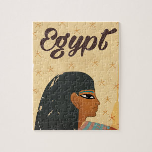 Egypt hieroglyphics Vintage travel poster Jigsaw Puzzle