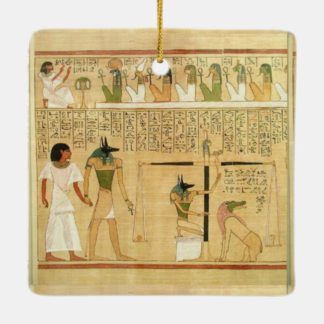 Egypt-Hieroglyphs Ceramic Ornament (Back)