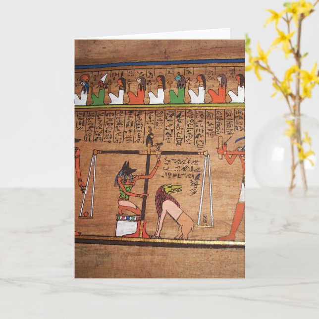 Egypt-Hieroglyphs Greeting Card (Yellow Flower)