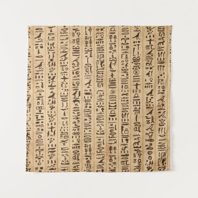 Egypt hieroglyphs, grunge seamless pattern tapestry (Front)