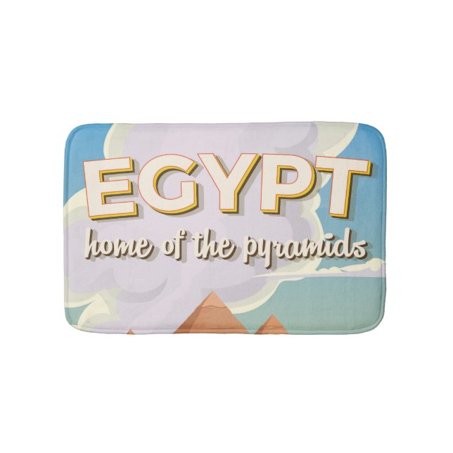 Egypt - Home of the Pyramids travel poster print Bath Mat (Front)