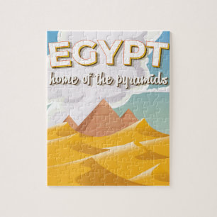 Egypt - Home of the Pyramids travel poster print Jigsaw Puzzle