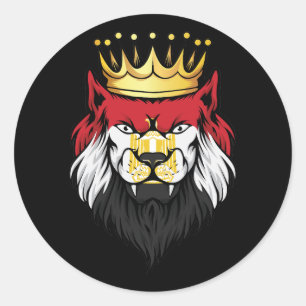 Egypt Lion King Flag Classic Round Sticker