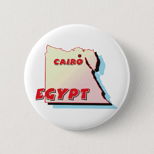 Egypt Map 2 Inch Round Button (Front)