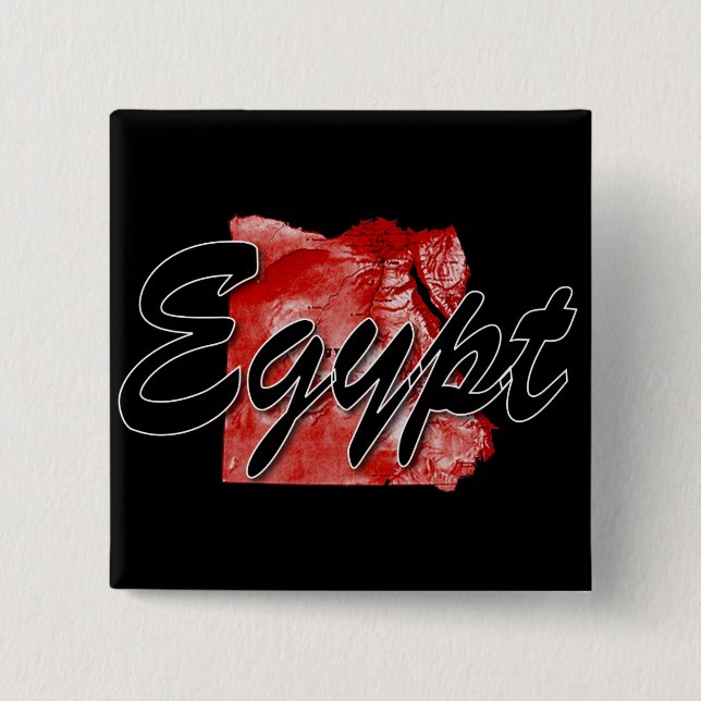 Egypt map 2 inch square button (Front)