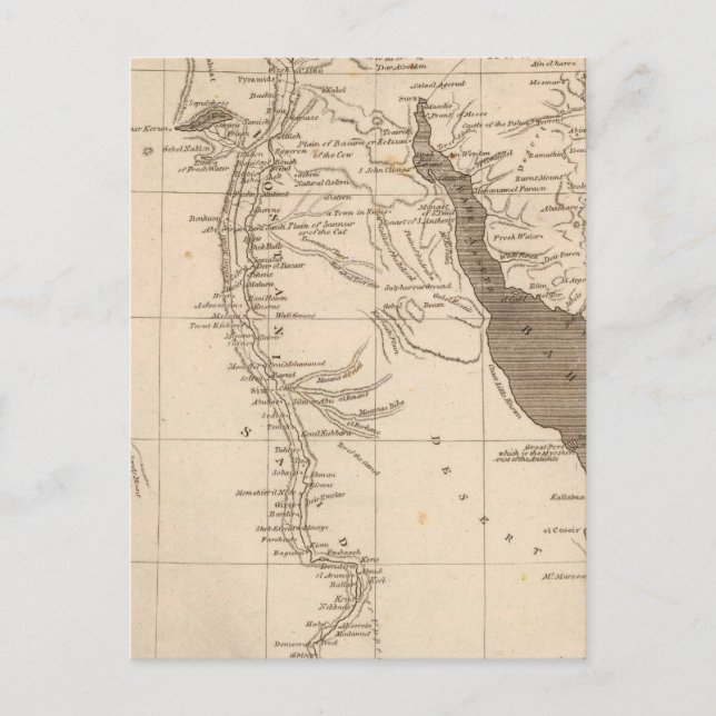 Egypt Map by Arrowsmith Postcard (Front)