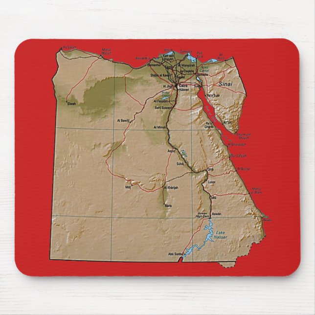 Egypt Map Mousepad (Front)