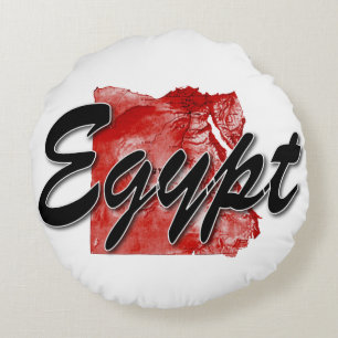 Egypt map round pillow