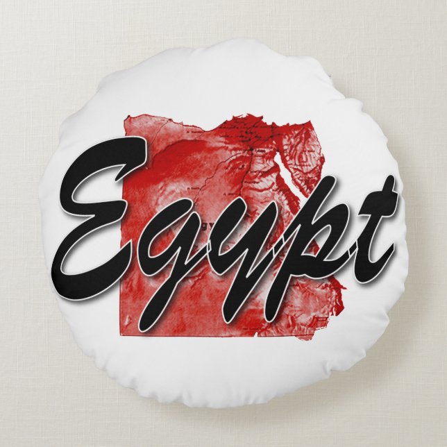 Egypt map round pillow (Back)