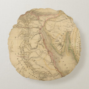 Egypt, Palestine and Arabia Map Round Pillow
