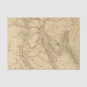 Egypt, Palestine and Arabia Map Tissue Paper