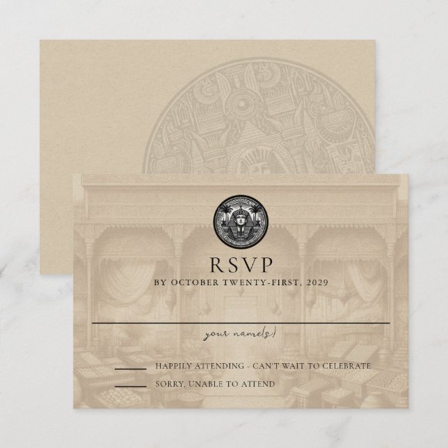 Egypt Passport Wedding Response Card (Front/Back)