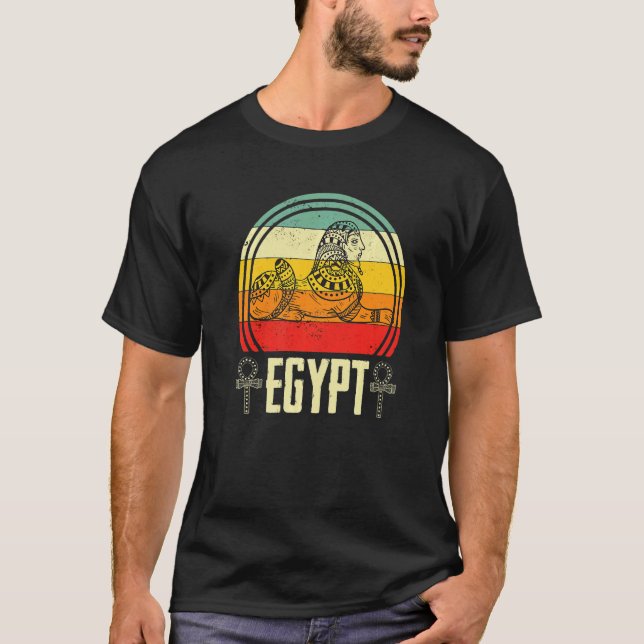 Egypt Pharaoh Anubis Sphinx Egyptology Pyramids T-Shirt (Front)