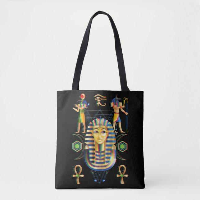 Egypt Pharaoh Tutankhamun King Tut Horus Eye Ankh Tote Bag (Front)