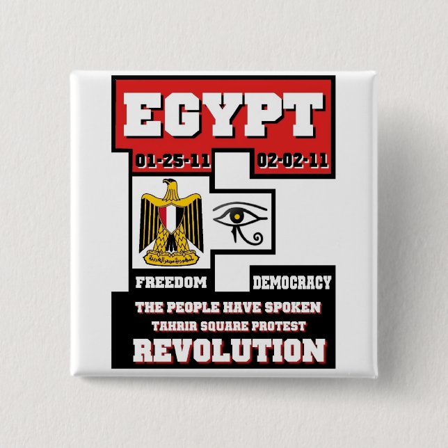 Egypt Revolution 2 Inch Square Button (Front)