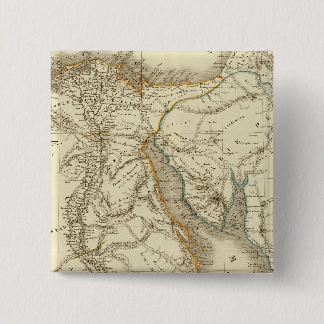 Egypt, Saudi Petree 2 Inch Square Button (Front)