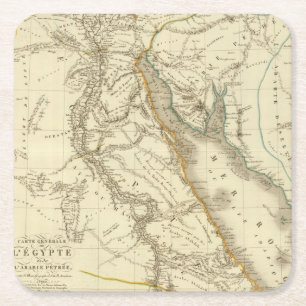 Egypt, Saudi Petree Square Paper Coaster