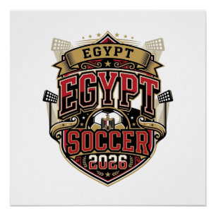 Egypt Soccer 2026 Soccer Bold Country Typography G Poster