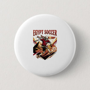 Egypt Soccer Skeleton Striker Nations Premium Spor 2 Inch Round Button