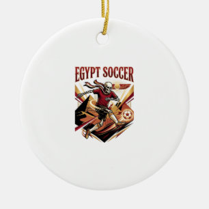 Egypt Soccer Skeleton Striker Nations Premium Spor Ceramic Ornament