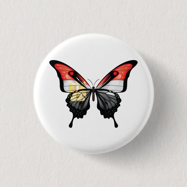 Egypt Swallowtail Butterfly Flag Sticker 1 Inch Round Button (Front)