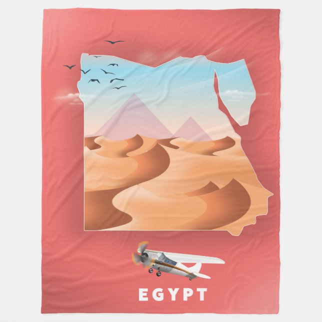 Egypt travel poster fleece blanket (Front)