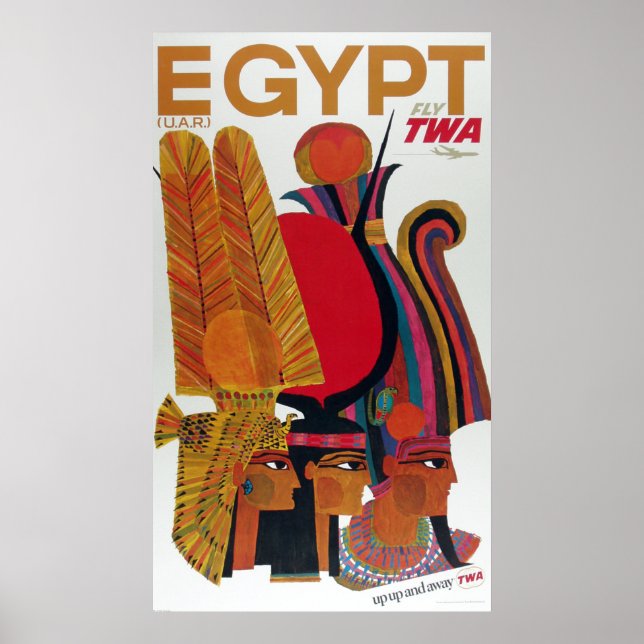 Egypt Vintage Air Travel Ancient Culture Tourism Poster (Front)