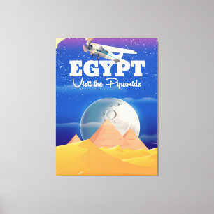 Egypt - Visit the Pyramids Vintage travel poster Canvas Print