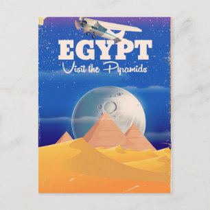Egypt - Visit the Pyramids Vintage travel poster Postcard