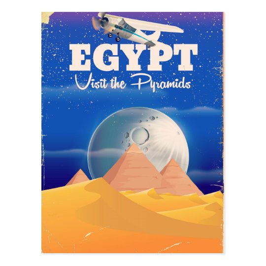 Egypt - Visit the Pyramids Vintage travel poster Postcard