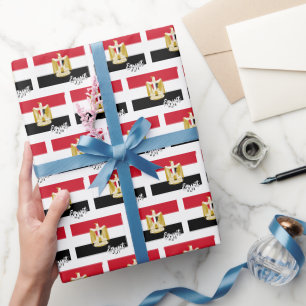 Egypt Wrapping Paper, Egyptian Flag patriotic Wrapping Paper