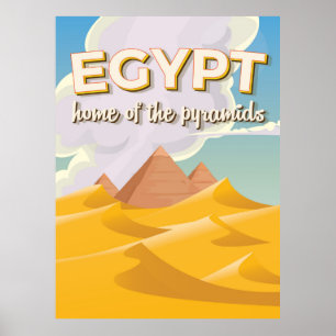 Egypte - Accueil des Pyramides affiche de voyage
