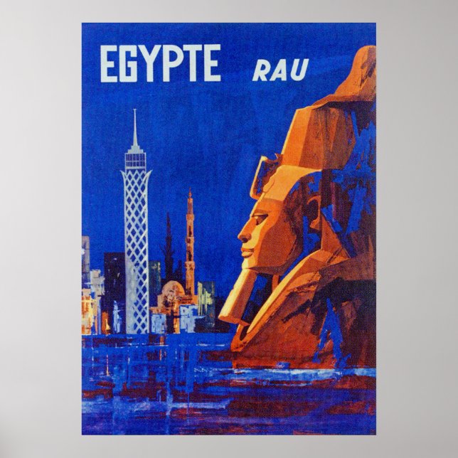 Egypte, Pharaon, Poster Vintage voyage Rétro (Devant)